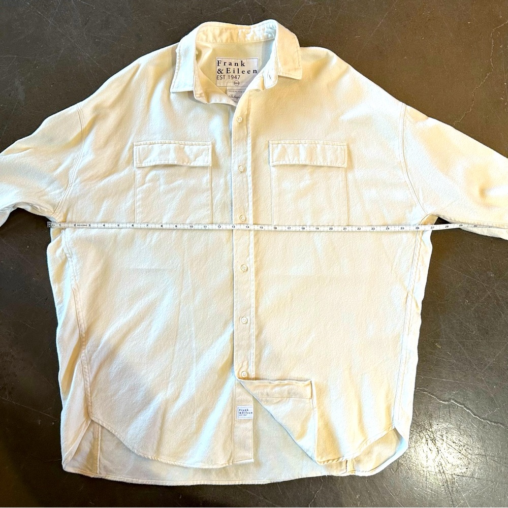 NWT - Frank & Eileen McCloghlin Cotton Flannel Shirt Jacket - Cream - XS / S - Picture 5 of 14